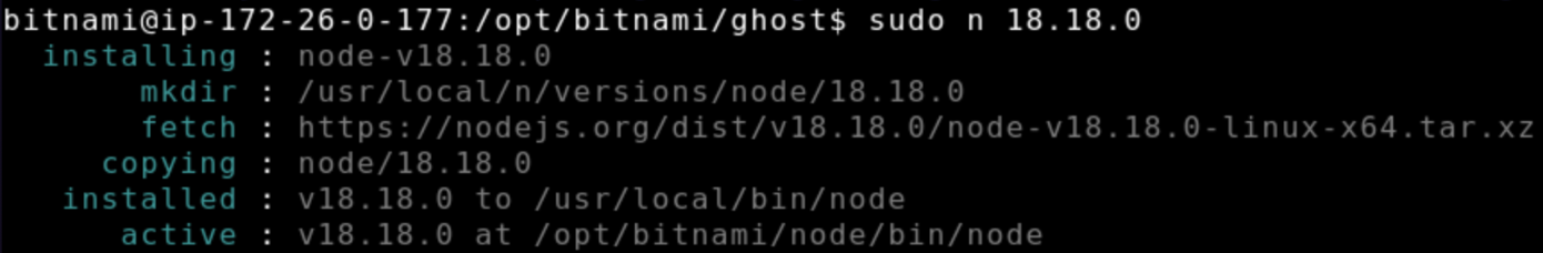 Bitnami로 만든 Ghost 블로그 버전 업그레이드 하기
